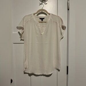 Banana Republic White V Neck Blouse